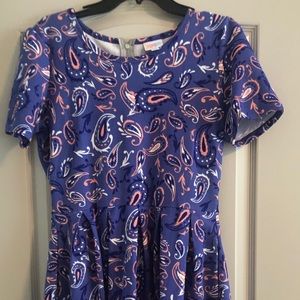 LuLaRoe Floral Amelia Dress Large Dipped Paisley